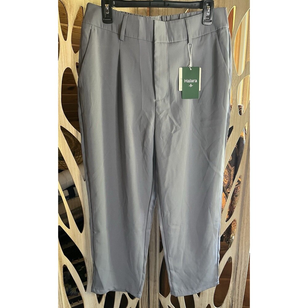 Halara Women's Work Pants Flex DayStretch Wrinkle Recovery Gray L Petite NWT